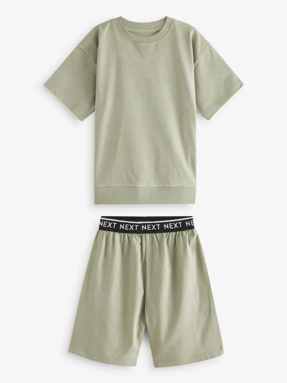 Grijs-groen - Set van 3 pyjama's met short (3-16 jr)