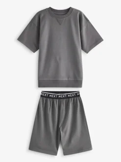 Grijs-groen - Set van 3 pyjama's met short (3-16 jr)