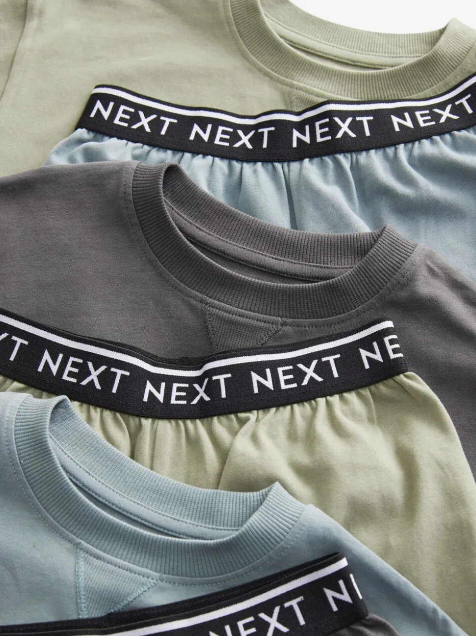 Grijs-groen - Set van 3 pyjama's met short (3-16 jr)