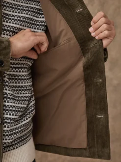 Grijs-groen - Slim Rijk Corduroy Jack