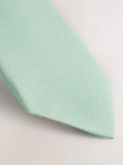 Grijs-groen - Smal - Stropdas met textuur