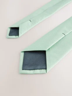 Grijs-groen - Smal - Stropdas met textuur