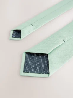 Grijs-groen - Standaard - Stropdas met textuur