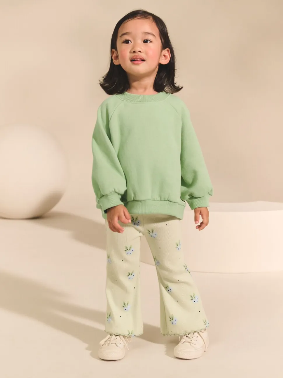 Grijs-groen - Sweatshirt met ronde hals (3 mnd-7 jr)