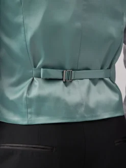 Grijs-groen - Zijden gilet met textuur