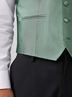 Grijs-groen - Zijden gilet met textuur
