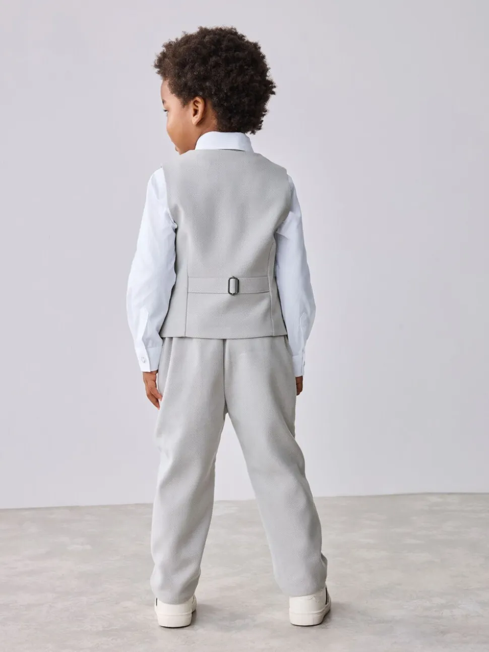 Grijs/marineblauw - Baker by Ted Baker set van gilet, overhemd en broek