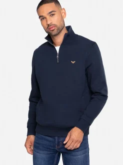 Grijs/marineblauw - Threadbare sweatshirts met korte rits 2 stuks