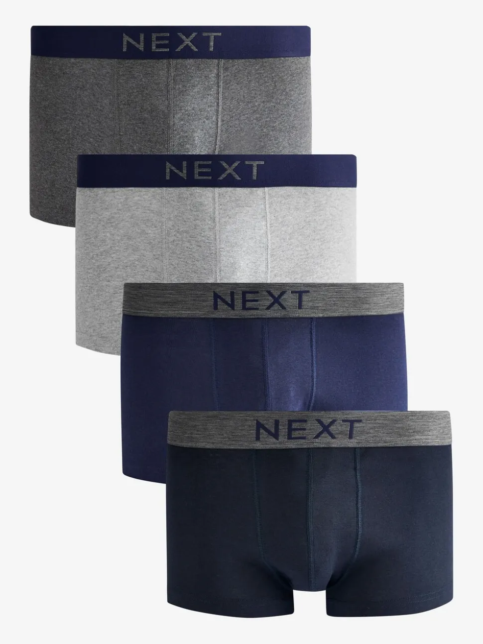 Grijs/marineblauw - Verpakking van 4 - Hipster boxershorts van 100% katoen