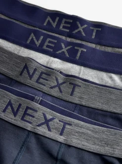 Grijs/marineblauw - Verpakking van 4 - Hipster boxershorts van 100% katoen