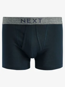 Grijs/marineblauw - Verpakking van 4 - A-frontboxershorts van 100% zuiver katoen