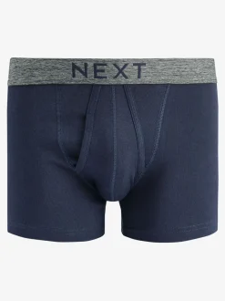 Grijs/marineblauw - Verpakking van 4 - A-frontboxershorts van 100% zuiver katoen