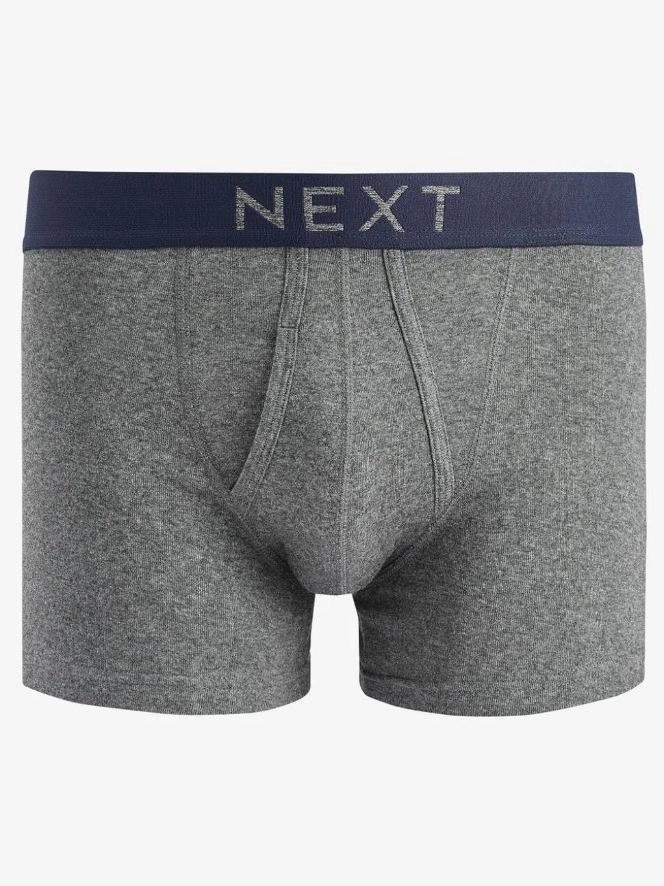 Grijs/marineblauw - Verpakking van 10 - A-frontboxershorts van 100% zuiver katoen