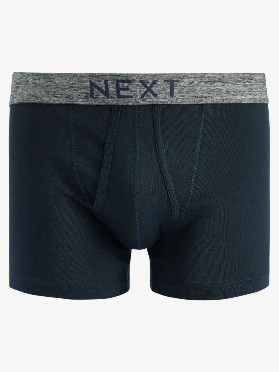 Grijs/marineblauw - Verpakking van 10 - A-frontboxershorts van 100% zuiver katoen