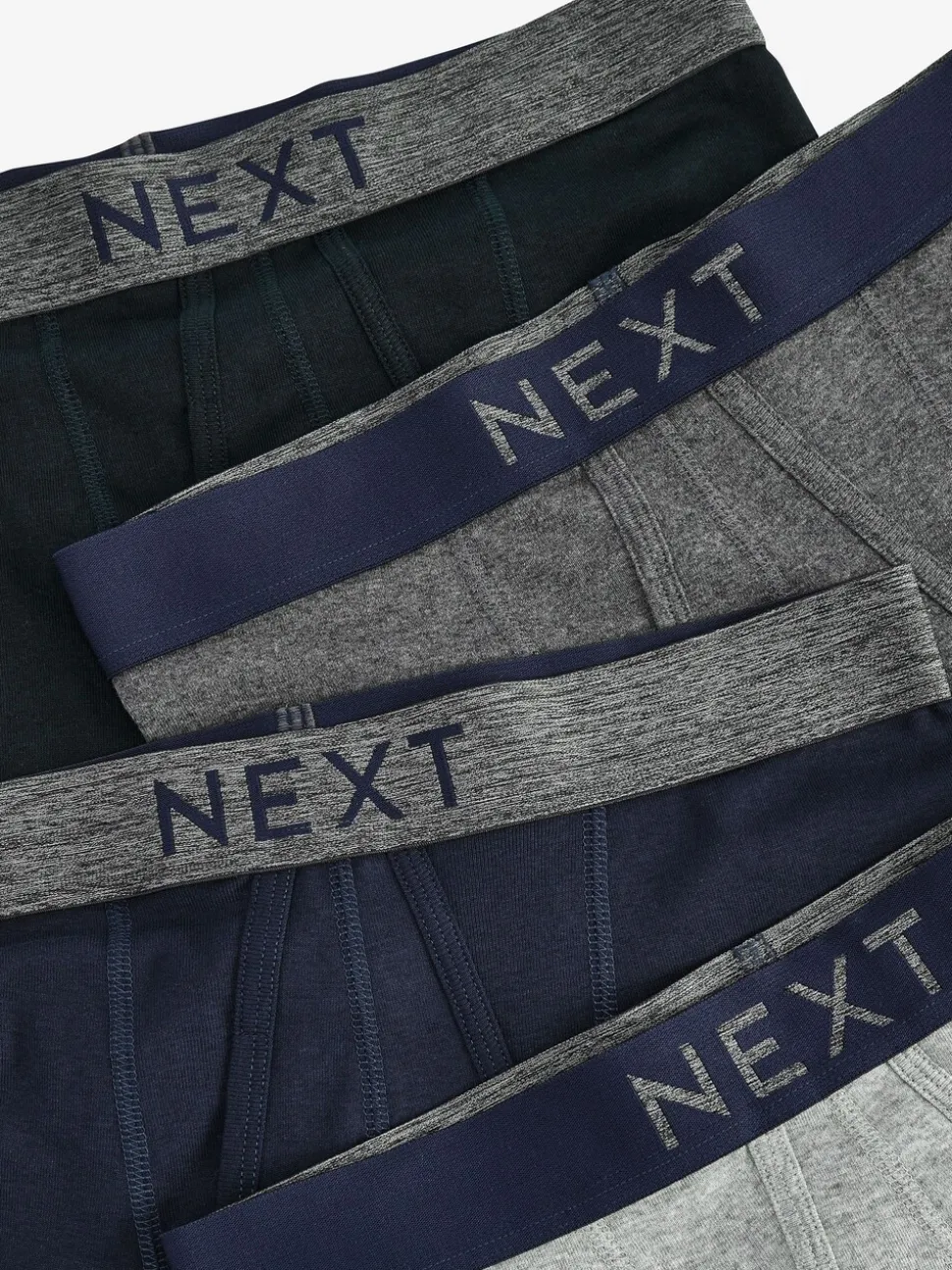 Grijs/marineblauw - Verpakking van 10 - A-frontboxershorts van 100% zuiver katoen