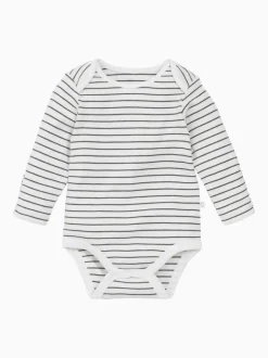 Grijs/wit - MORI Lange Mouw Envelope Hals Bodysuit