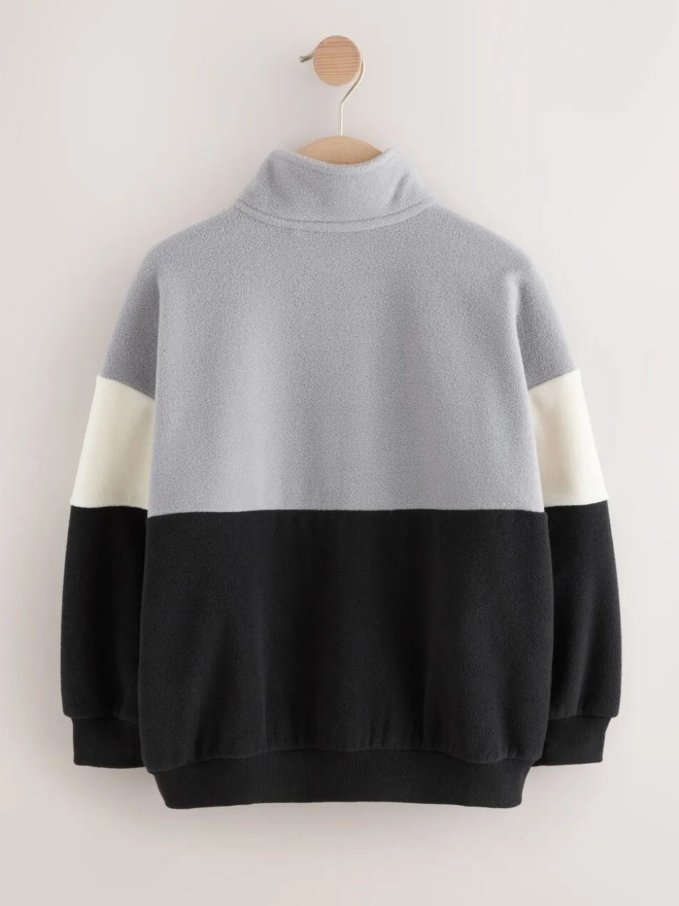 Grijs/zwart - Fleece met trechterkraag (3-16jr)