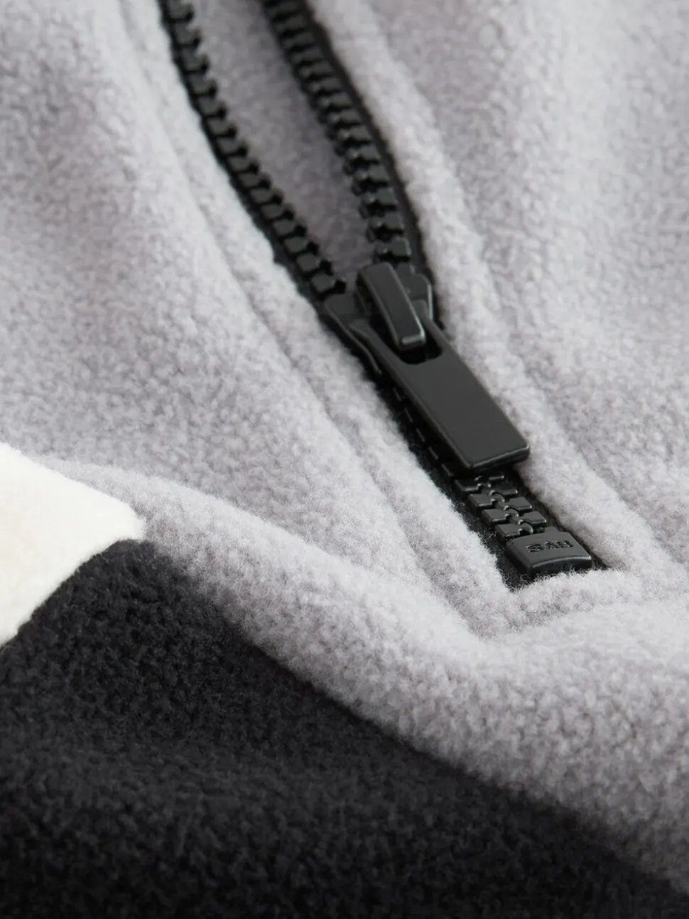 Grijs/zwart - Fleece met trechterkraag (3-16jr)