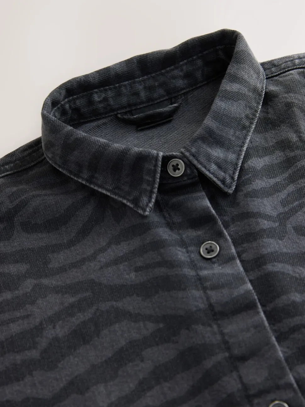 Grijs/zwart - Zebra Animal Denim Overhemd (3-16jr)