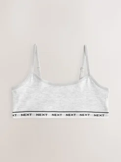 Grijs/zwart/wit - Set van 3 crop tops met bandjes (5 - 16 jr)