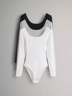 Grijs/zwart/wit - The Set 3 Pack Ribbed Long Sleeve Bodysuits