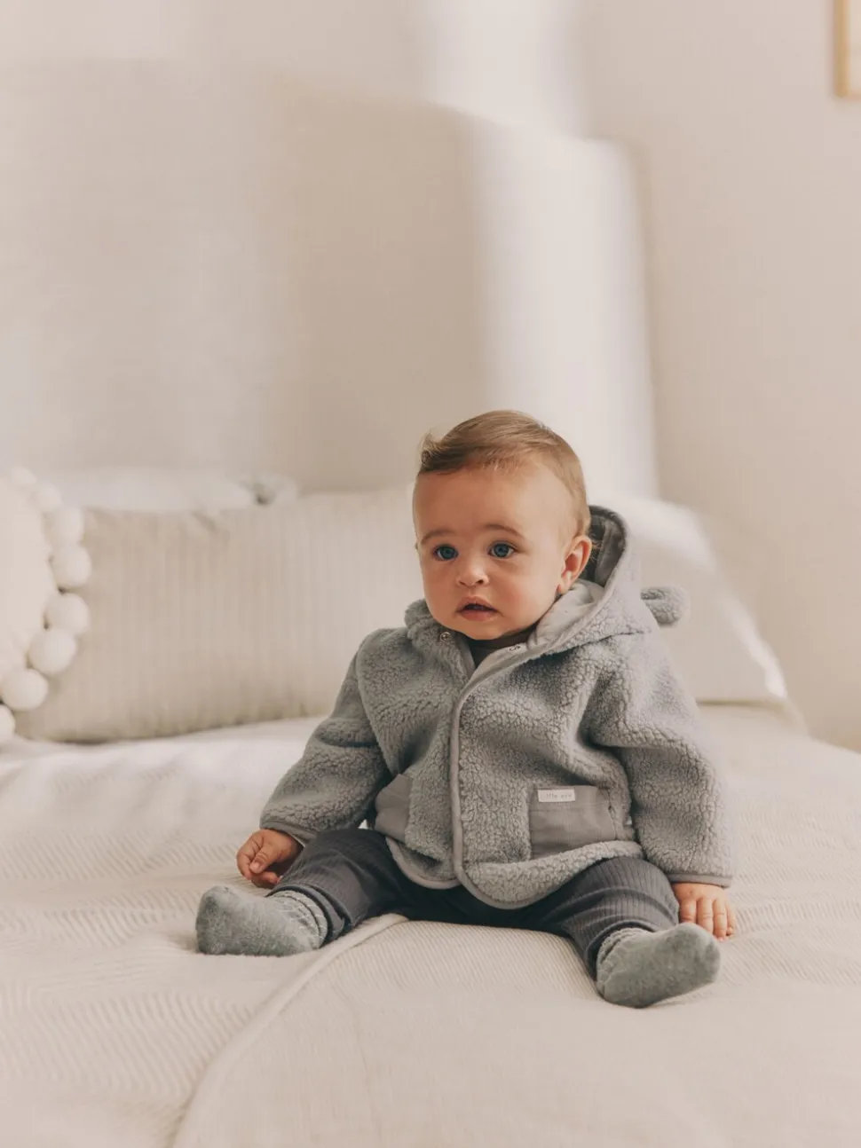 Grijze beer - Knusse Borg Fleece Babyjack