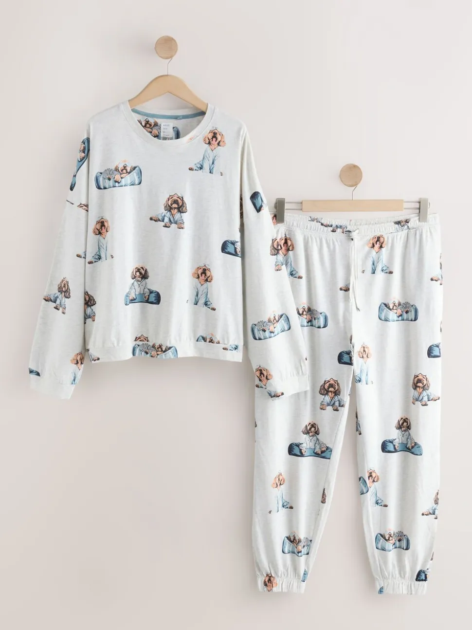 Grijze Charlie the Cockapoo - Pyjama met lange mouwen
