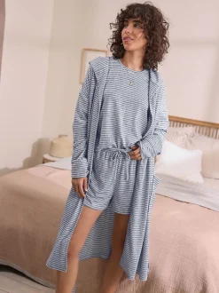 Grijze streep - Cosy Lightweight Dressing Gown