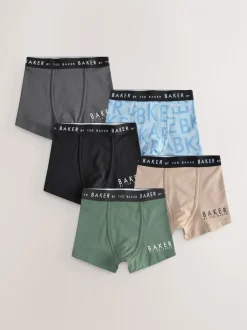 Groen - Baker by Ted Baker jongens boxershorts verpakking van 5