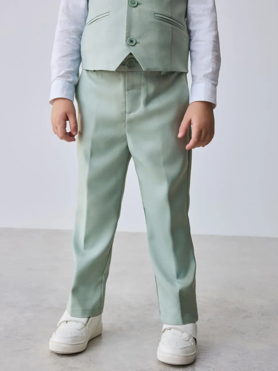 Groen - Baker by Ted Baker set van gilet, overhemd en broek