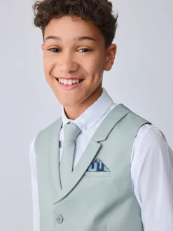 Groen - Baker by Ted Baker Waistcoat, Shirt And Tie Set