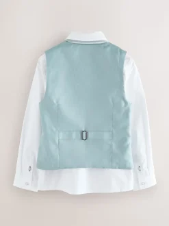 Groen - Baker by Ted Baker Waistcoat, Shirt And Tie Set