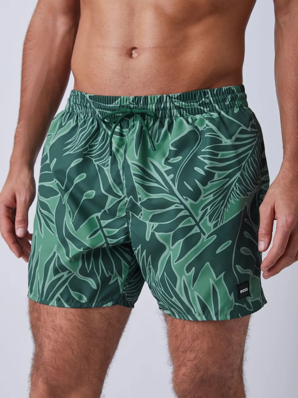 Groen - BOSS Piranha Printed Swim Shorts