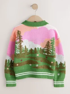 Groen - Campervan Scene Cardigan (3-16yrs)