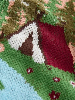 Groen - Campervan Scene Cardigan (3-16yrs)