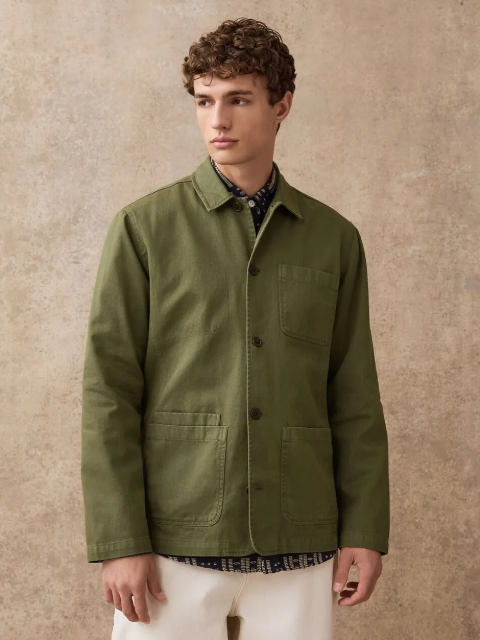 Groen - Chore Twill Shacket Overshirt