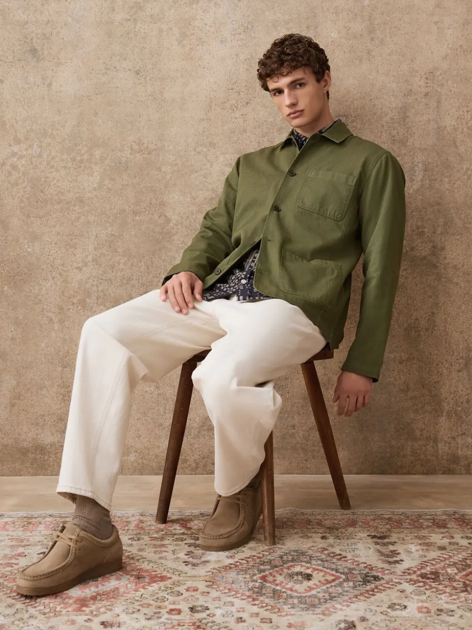 Groen - Chore Twill Shacket Overshirt