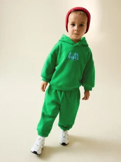 Groen - Cool Vibes Printed Hoodie and Joggers Set (3mths-7yrs)
