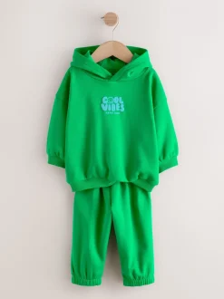 Groen - Cool Vibes Printed Hoodie and Joggers Set (3mths-7yrs)
