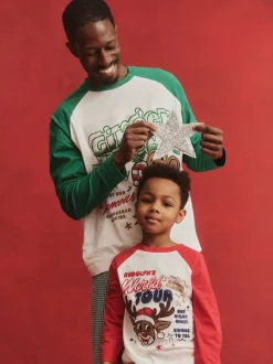Groen - Cotton On Adult Matching Family Christmas Raglan Long Sleeve Pyjamas Set