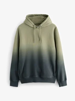 Groen - Dip Dye Katoenrijke Jersey Hoodie