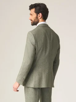 Groen - Enkele knoop - Skopes Jude maatsnit-kostuumjasje van tweed