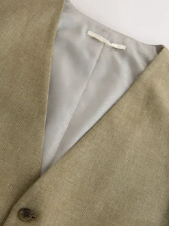 Groen - Gilet van linnenmix met textuur