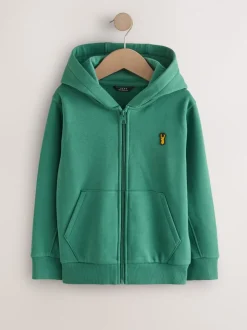 Groen - Hoodie met logo en ritssluiting (3-16jr)