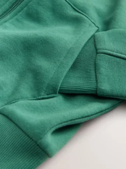 Groen - Hoodie met logo en ritssluiting (3-16jr)