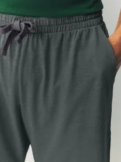 Groen - Jersey pyjamaset met strepen en korte mouwen