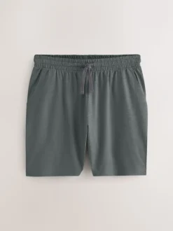 Groen - Jersey pyjamaset met strepen en korte mouwen