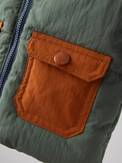 Groen - JoJo Maman Bébé Borg Lined Hooded Puffer Coat