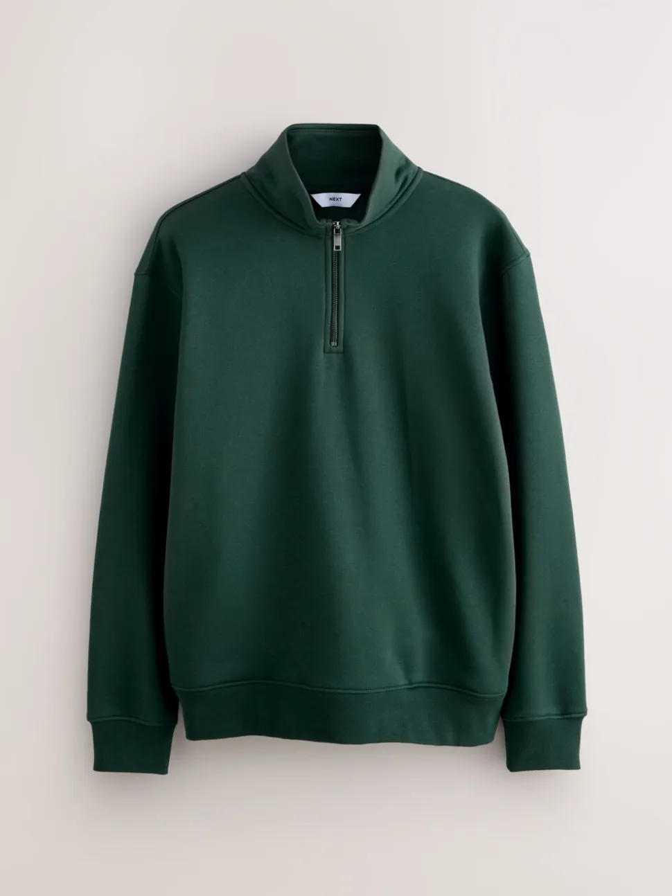 Groen - Kwartrits - Sweatshirt van jersey met hoog katoengehalte