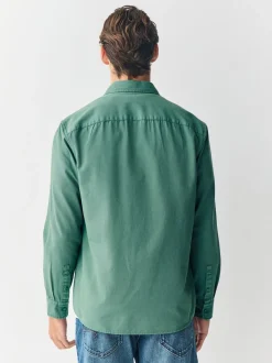 Groen - Long Sleeve Garment Dyed Oxford Shirt
